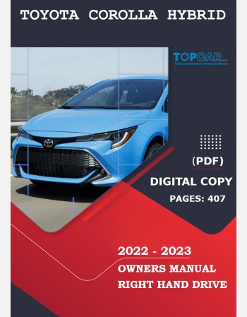 toyota corolla hybrid hatchback 2022-2023 owners manual